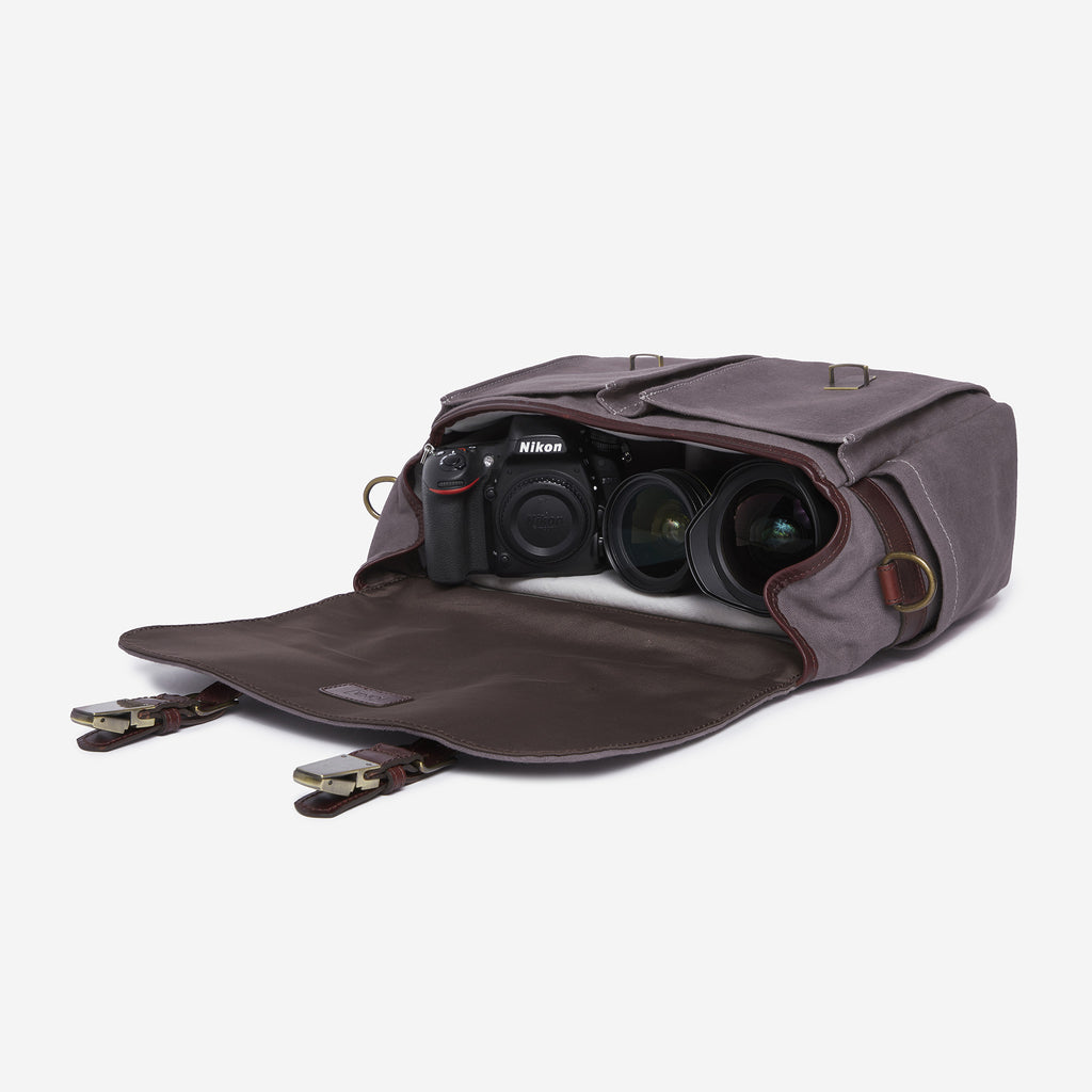 Canvas DSLR Camera Bag - Camera Messenger Bag - SLR Camera Bag